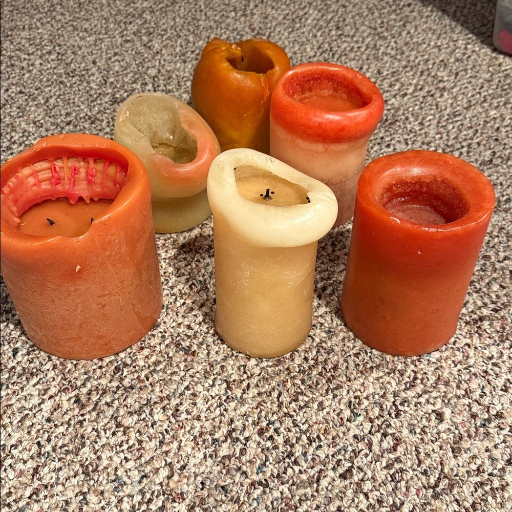 Bundle of 6 pillar candles in autumnal scents and colors